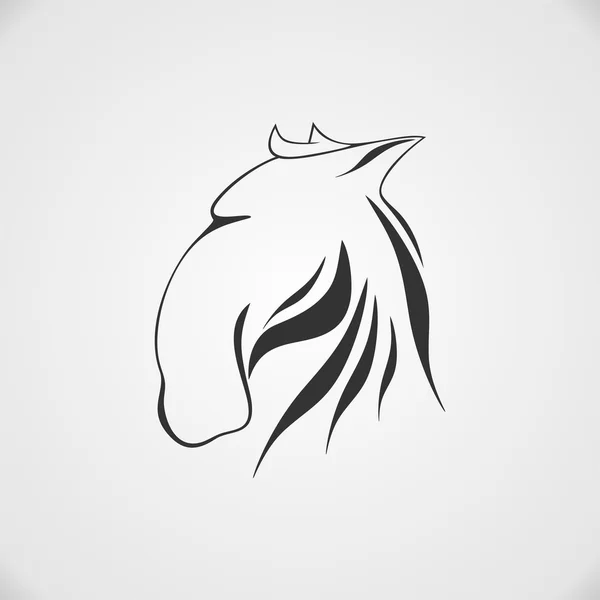 Paard hoofd vector logo — Stockvector