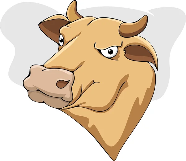 Ilustración cabeza de vaca de dibujos animados — Archivo Imágenes Vectoriales