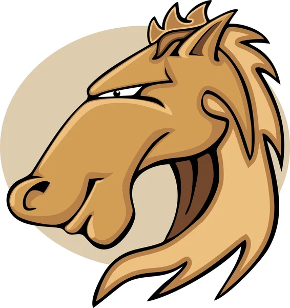 Mustang hoofd stripfiguur mascotte — Stockvector