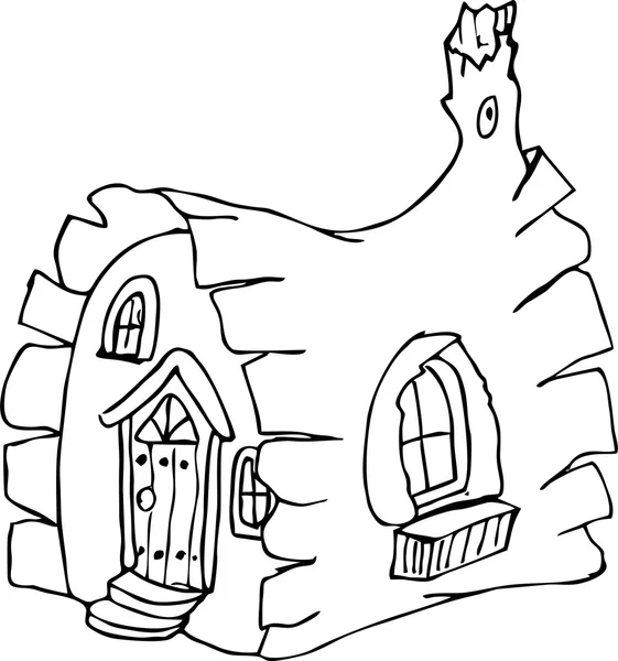 Çizilmiş doodle stil peri evi. 