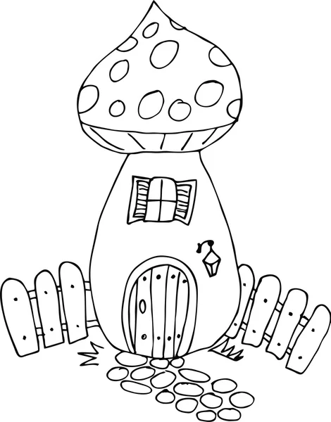 Çizilmiş doodle stil peri evi. 