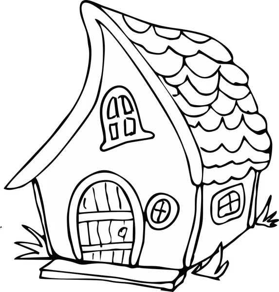 Dibujado doodle estilo casa de hadas . — Vector de stock