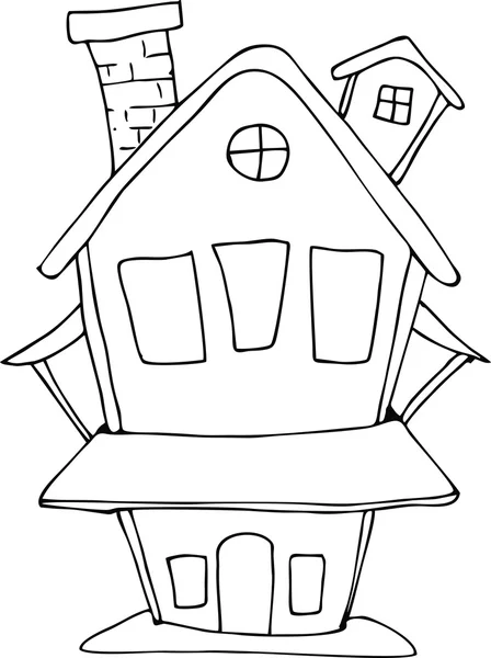 Dibujado doodle estilo casa de hadas . — Vector de stock