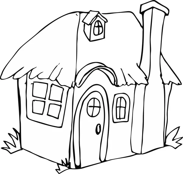 Dragna doodle stil fairy hus. — Stock vektor