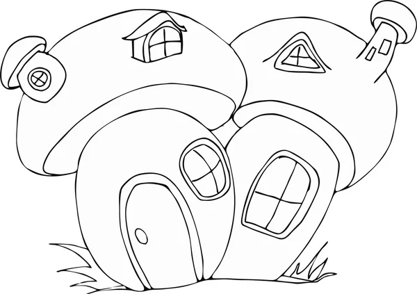 Çizilmiş doodle stil peri evi. 