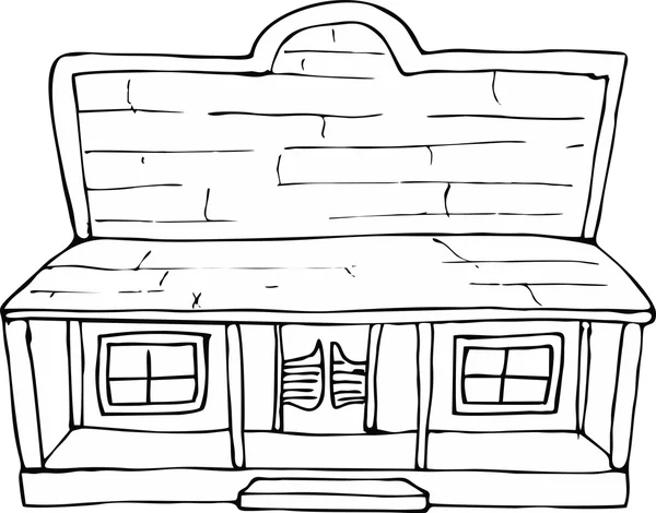 Dessiné style doodle westren maison — Image vectorielle