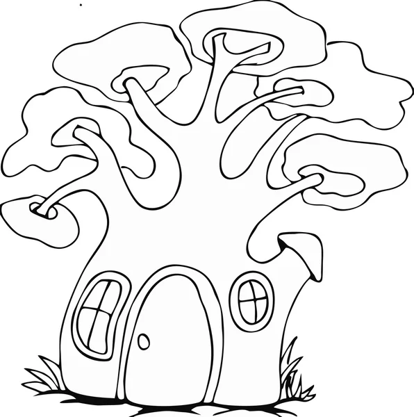 Çizilmiş doodle stil peri evi. 