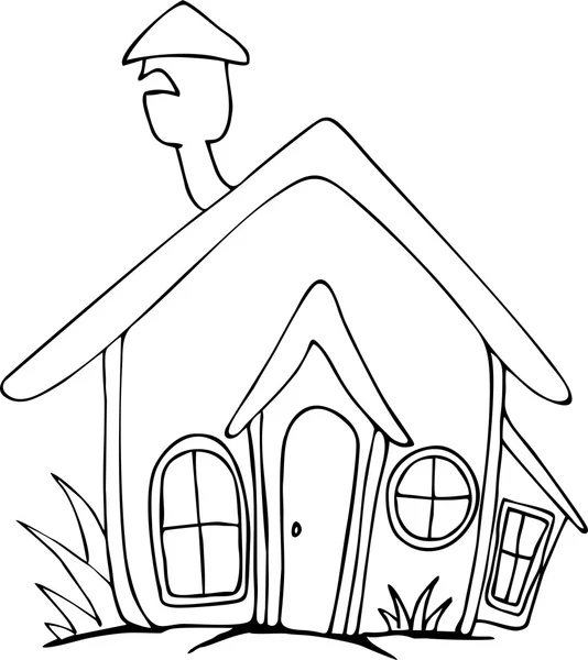 Çizilmiş doodle stil peri evi. 