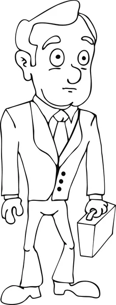 Dibujar doodle hombre de negocios de dibujos animados — Vector de stock