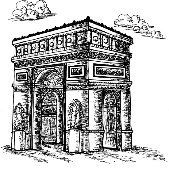 Esboço Arco Triunfal em Paris —  Vetores de Stock