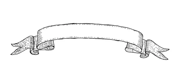 Panji pita antik digambar tangan - Stok Vektor