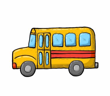 Sarı okul otobüsü izole