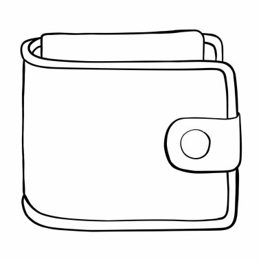 düz çizim kahverengi cüzdan