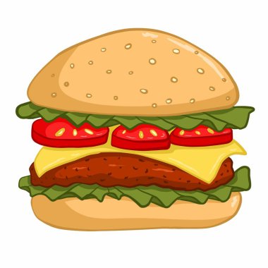 Hamburger beyazda izole edilmiş.