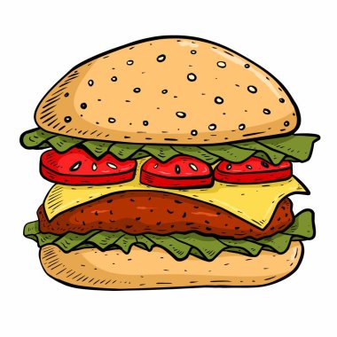 Hamburger beyazda izole edilmiş.