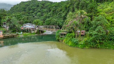 Agua Clara, Valle del Cauca, Kolombiya 'da doğal güzellik ve sükunet içeren yemyeşil bir manzara..