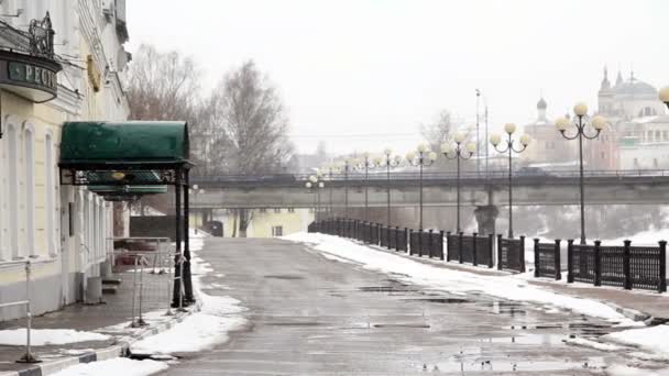 Stadtansichten der Stadt Torzhok Winter, Russland — Stockvideo