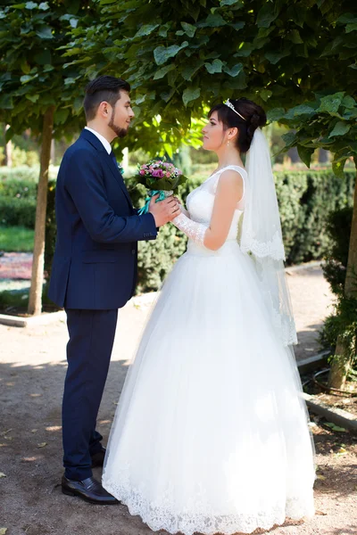 Los recién casados con estilo en el día de su boda —  Fotos de Stock