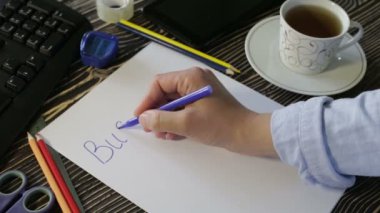 Tablo ofiste eller kadın