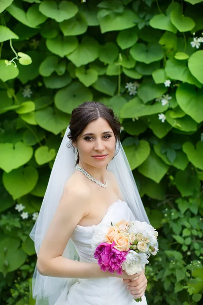 Bride in nature Stock Photo