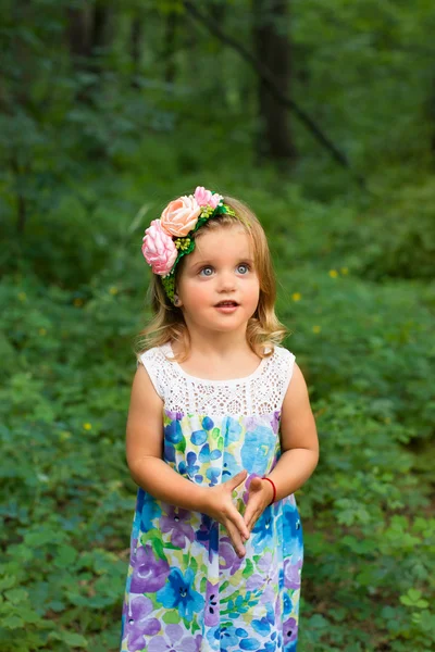 Portrait d'une jeune fille sur la nature — Photo