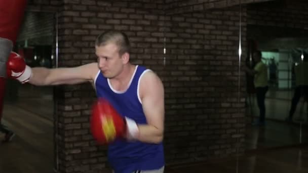 培训在健身房里的拳击手 — 图库视频影像