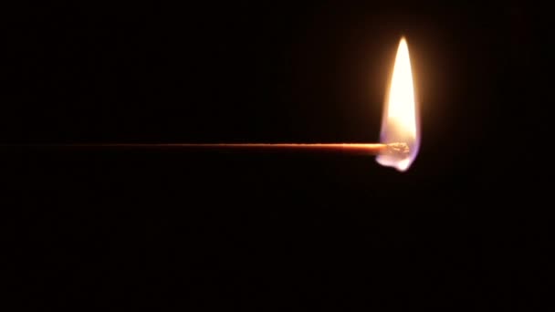 Ateş şöminesi siyah arkaplanda eşleşiyor — Stok video