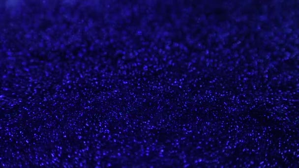 Glinsterende schittering in vervaagheid.Glitterblauw — Stockvideo