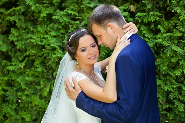 Felice sposa e lo sposo sul loro matrimonio — Foto Stock