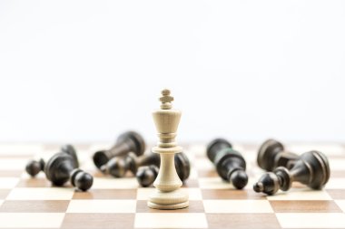 Satranç şekil, iş kavramı stratejisi, liderlik, ekip ve su