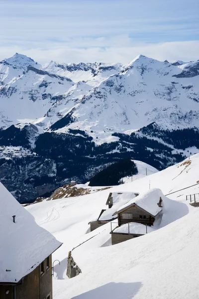 Swiss Mountain Jungfrau Suíça Estância Esqui — Fotografia de Stock