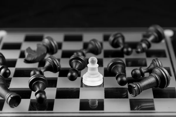 Figura sakk, üzleti koncepció stratégia, vezetés, csapat és su — Stock Fotó