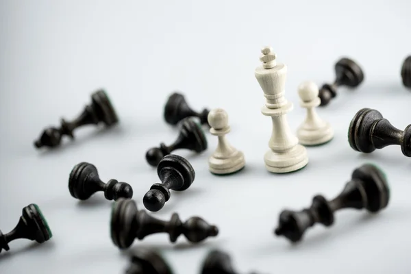 Šachy postava, obchodní koncept strategie, vedení, tým a su — Stock fotografie