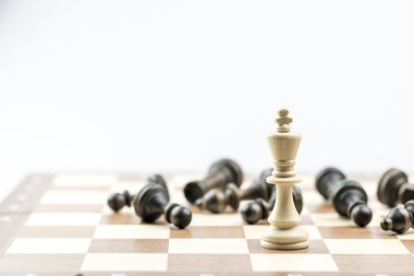 Satranç şekil, iş kavramı stratejisi, liderlik, ekip ve su