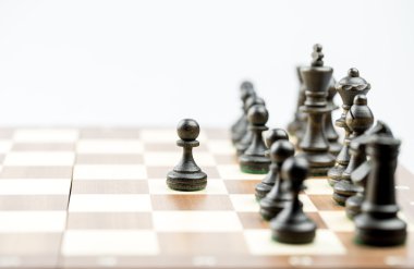 Satranç şekil, iş kavramı stratejisi, liderlik, ekip ve su