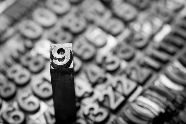 Buchdruckbuchstaben und Zahlenhintergrund — Stockfoto