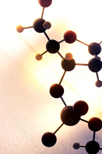Modelo molecular, de ADN y de átomo en laboratorio de investigación científica — Foto de Stock