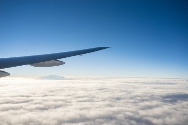 Uçak kanadı uçuş penceresinden