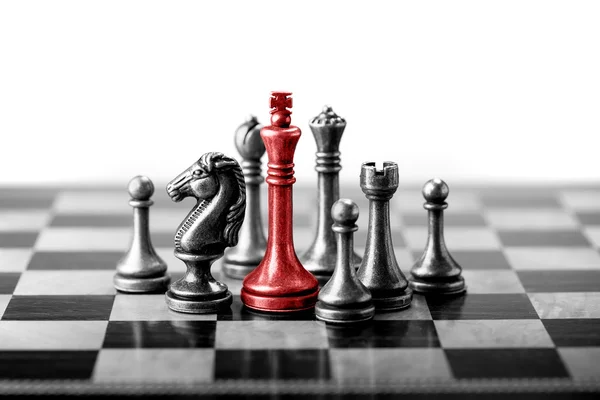 Conceito de negócio de xadrez, líder e sucesso — Fotografia de Stock