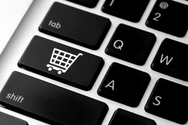 Bilgisayar klavye tuş üzerinde iş e-ticaret görüntülenmesi 