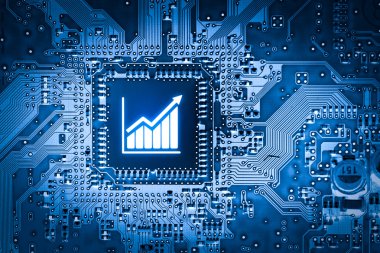 İş e-ticaret simgesi anakart üzerinde