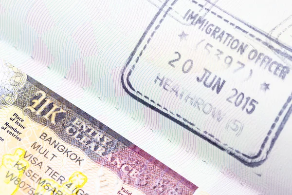 Royaume-Uni visa en passeport — Photo