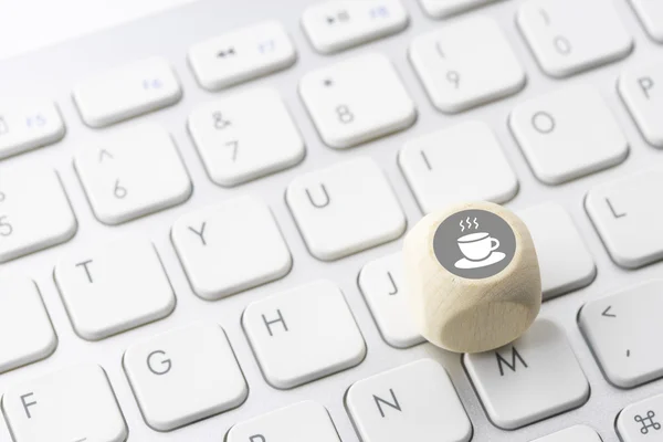 Icono Comercio Electrónico Empresarial Botón Del Teclado Del Ordenador —  Fotos de Stock