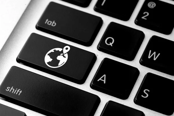 Unternehmen Commerce Symbol Auf Der Tastatur Des Computers — Stockfoto