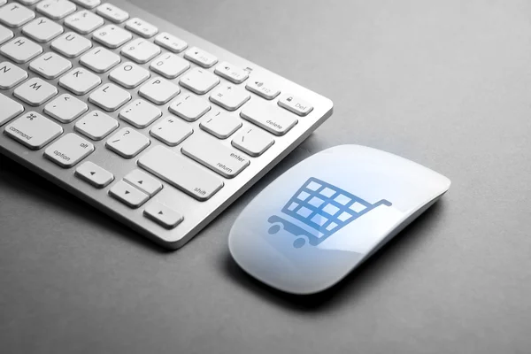 Ícone Commerce Negócios Mouse Teclado Computador — Fotografia de Stock