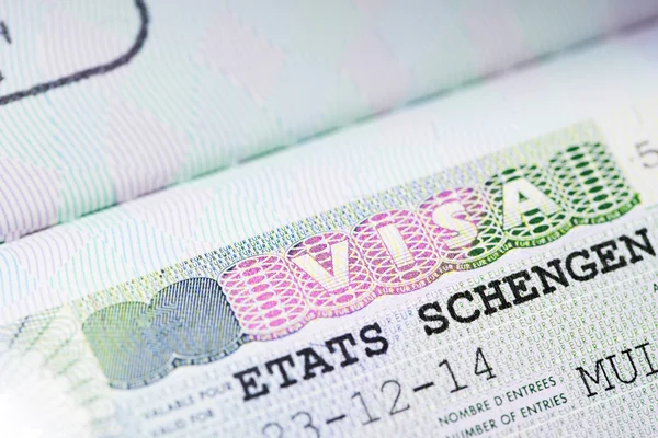 Gros Plan Sur Visa Schengen — Photo