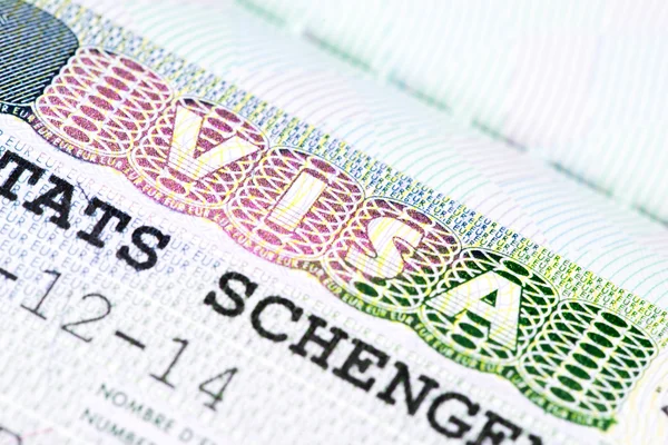 Gros Plan Sur Visa Schengen — Photo