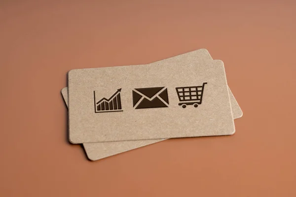 Plain Name Card Online Shopping Icon Concept — Fotografia de Stock