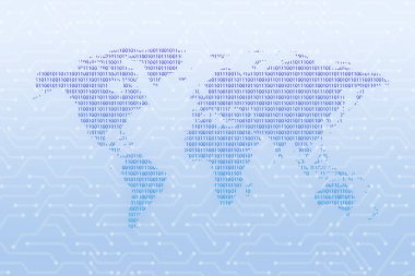 Global network on world map for technology and future concept