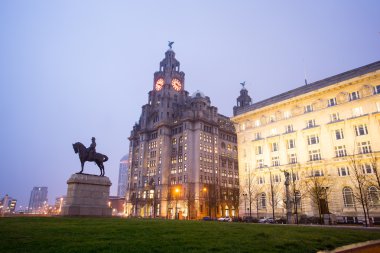 The King Edward VII Monument and the Liver Building, clipart